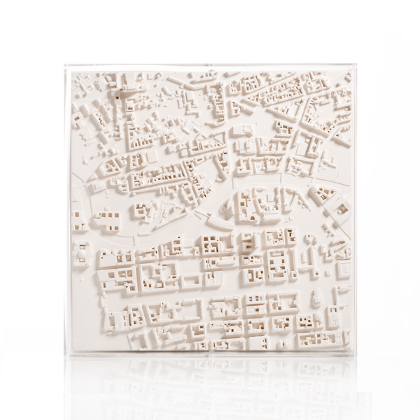 Berlin Cityscape Framed 5000 Model. Product Shot Front View. Architectural Sculpture by Chisel & Mouse