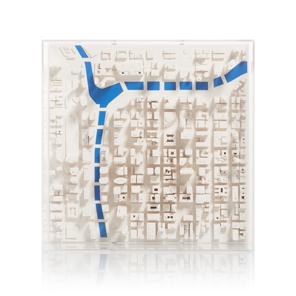 chicago Cityscape Model. Product Shot Front View. Architectural Sculpture by Chisel & Mouse
