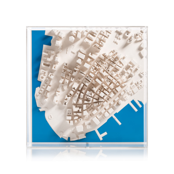 New York Cityscape 1:5000. Product Shot Front View. Architectural Sculpture by Chisel & Mouse