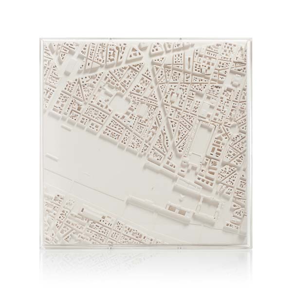 Paris Place Vendome Cityscape Framed 5000 Model. Product Shot Front View. Architectural Sculpture by Chisel & Mouse