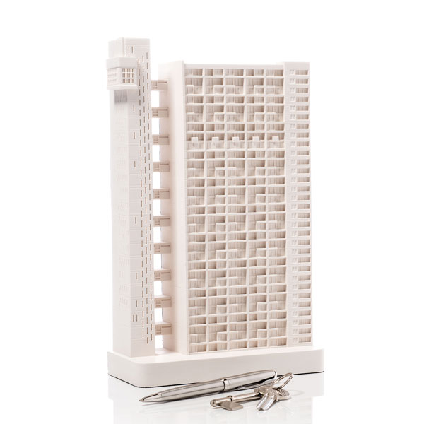 Trellick Tower Model. Product Shot Front View. Architectural Sculpture by Chisel & Mouse