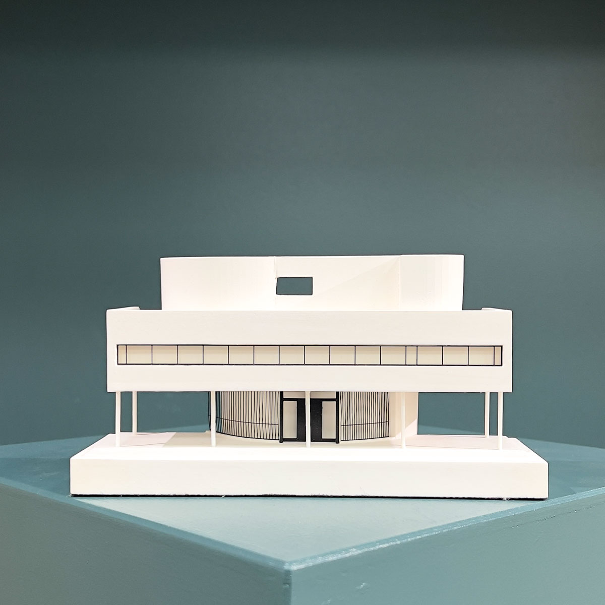 Villa Savoye Model. Product Shot Front View. Architectural Sculpture by Chisel & Mouse