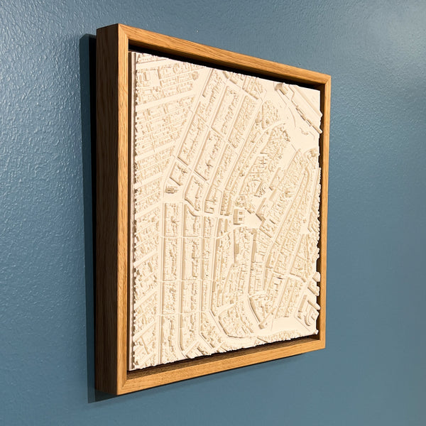 3D map of Amsterdam with a light frame