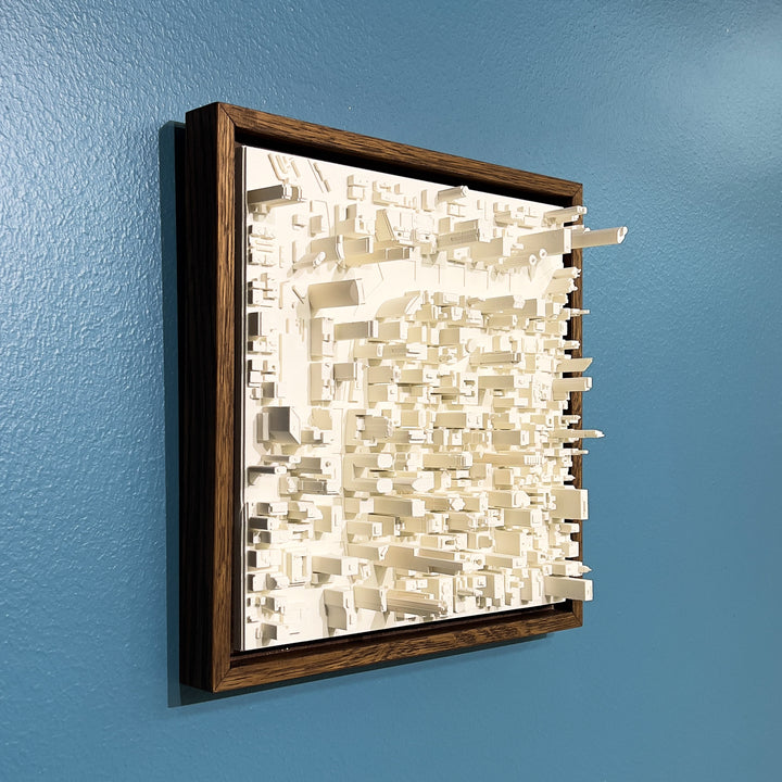 3D map of Chicago with a dark frame
