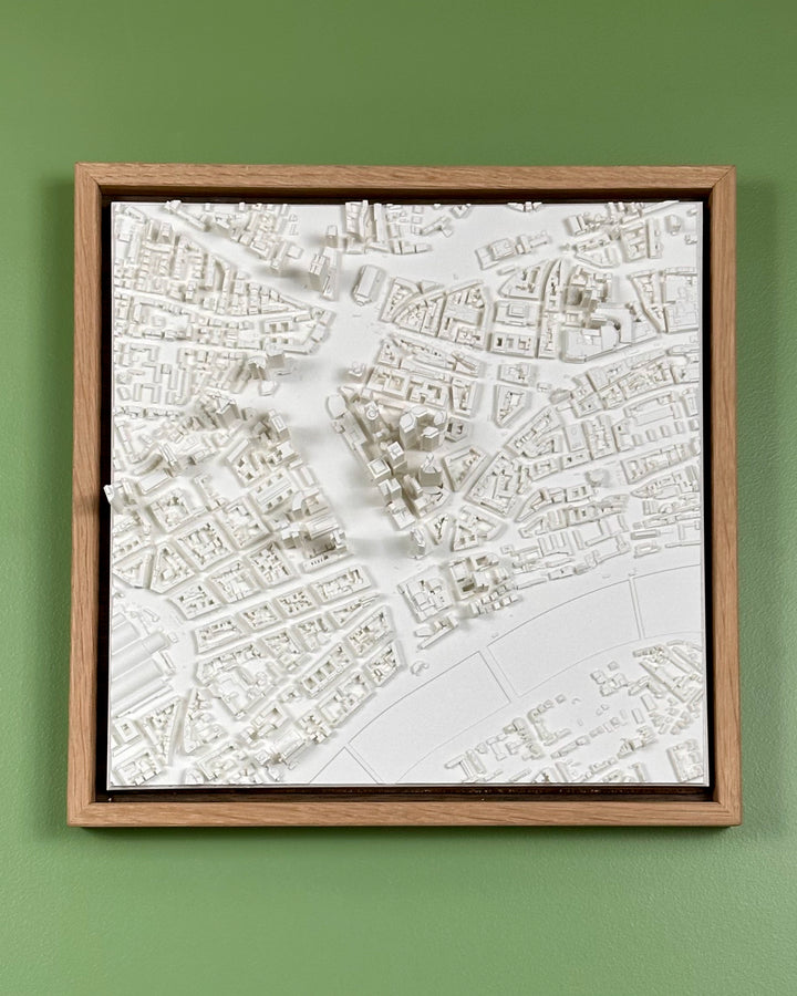 3D map of Frankfurt with a light frame