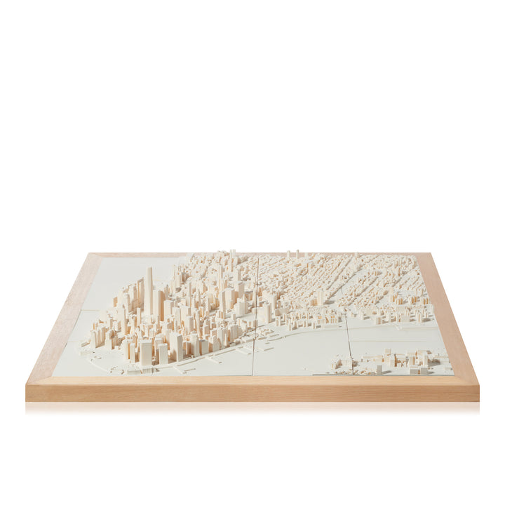 Large format New York cityscape with a pine frame