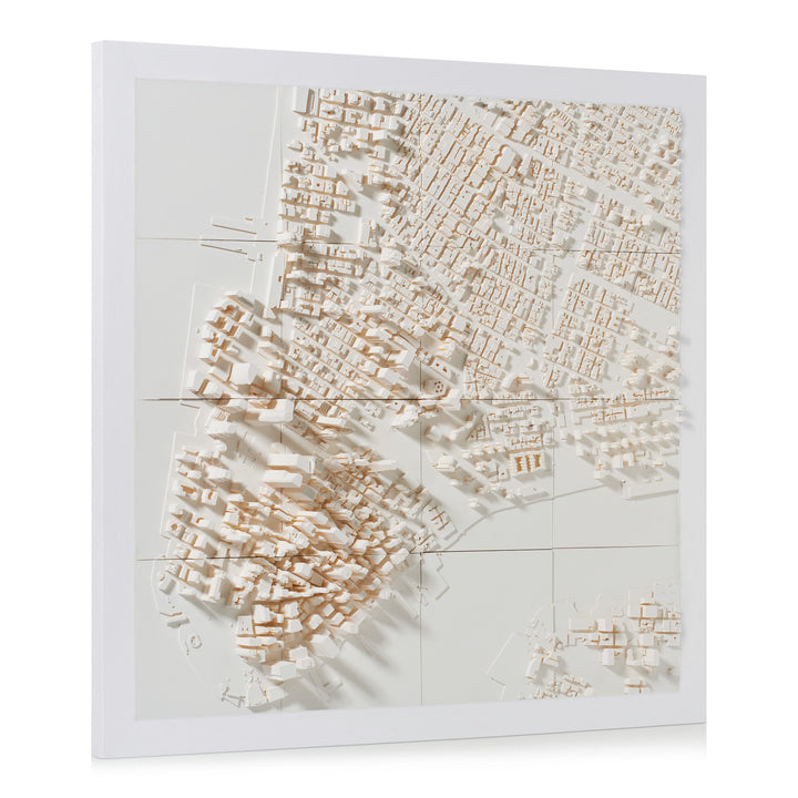 Large format New York cityscape with a white frame
