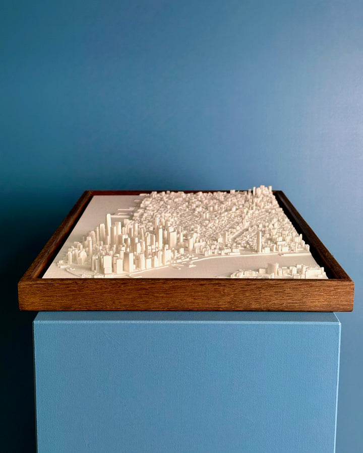 Medium format New York cityscape with a dark frame