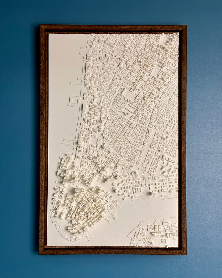 Medium format New York cityscape with a dark frame