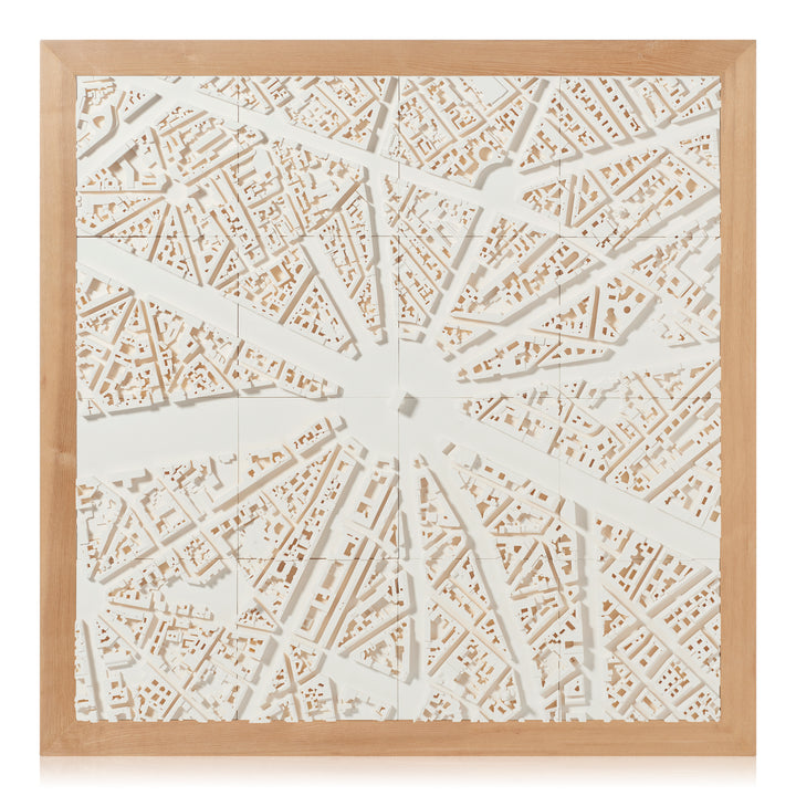 Large format Paris Arc de Triomphe cityscape with a pine frame