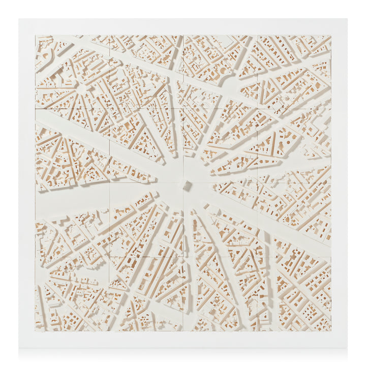 Large format Paris Arc de Triomphe cityscape with a white frame