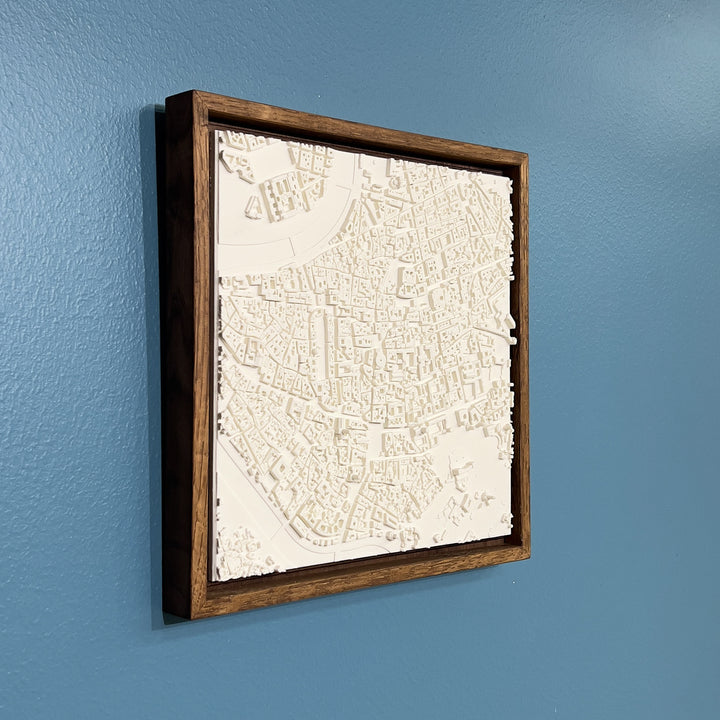 3D map of Rome with a dark frame