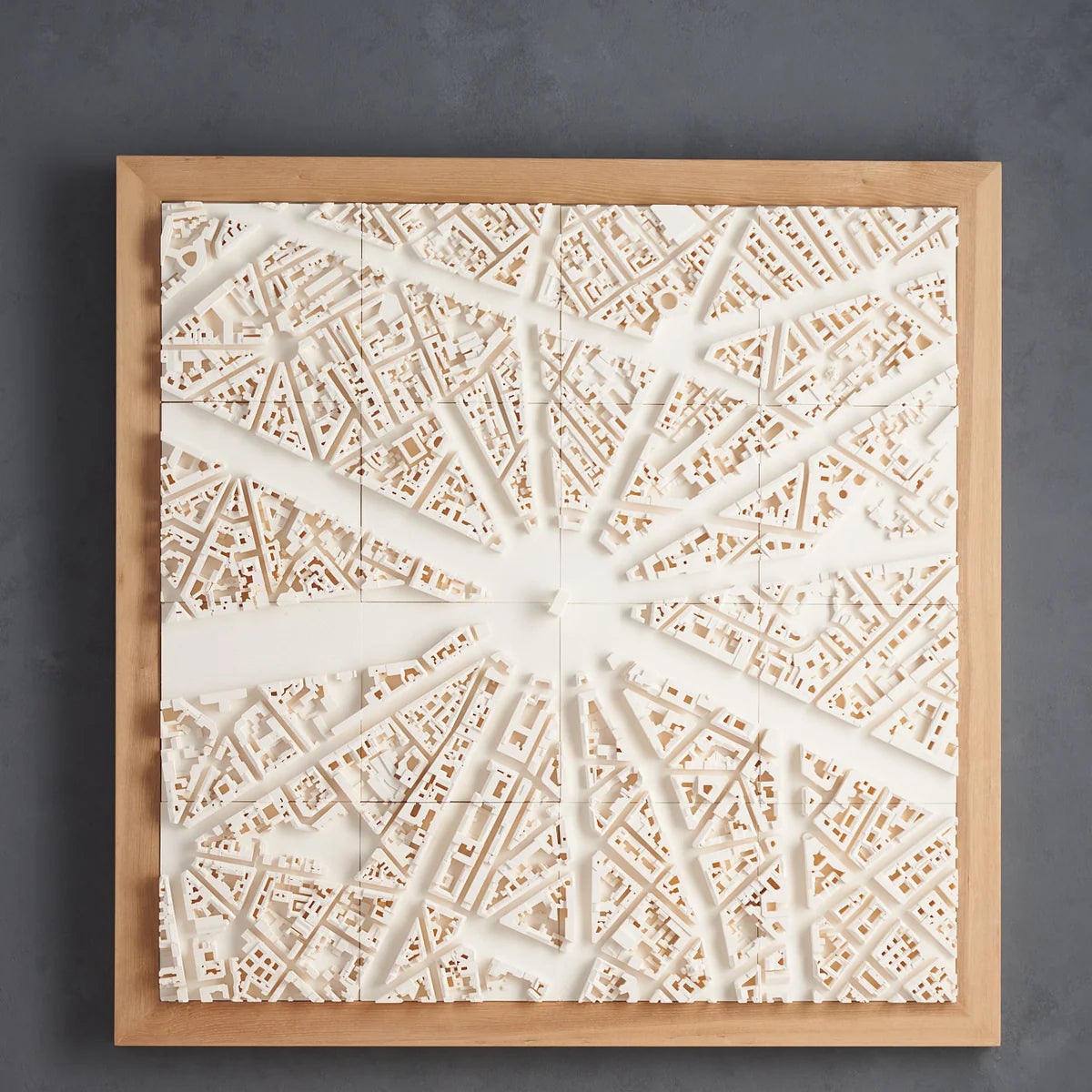 Paris cityscape large model on a grey wall