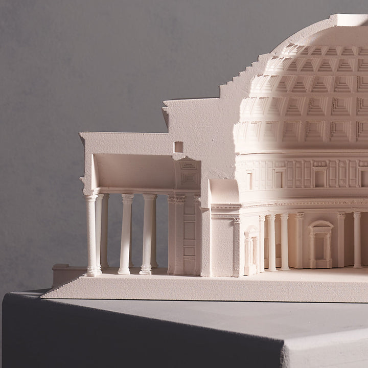 Pantheon cutaway architectural scale model close up focussing on the entrance
