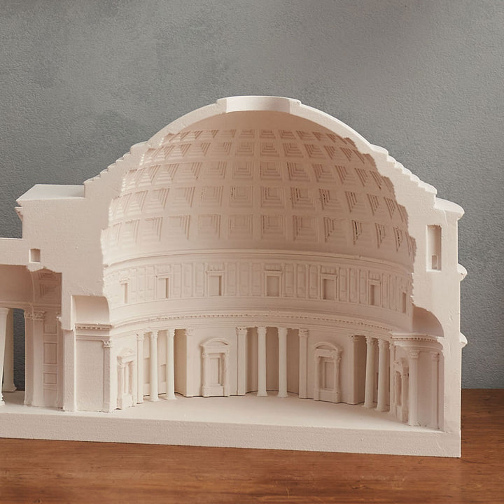 Pantheon cutaway architectural scale model sitting on a wooden table