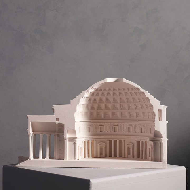 Pantheon cutaway architectural scale model on a grey plinth