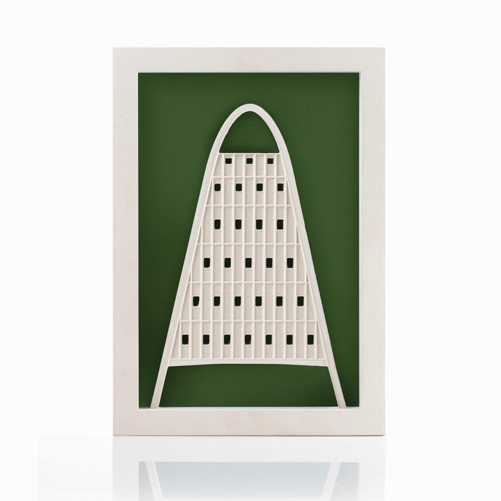 Toast Rack Manchester architectural scale model on kale background